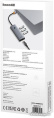 Хаб Baseus BS-OH109 UltraJoy Series 4 порта USBA to USB3.0*3+RJ45*1 Space Grey B0005280A813-01