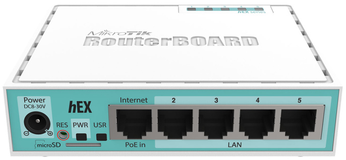 Маршрутизатор MIKROTIK hEX, 4 LAN, белый [rb750gr3]
