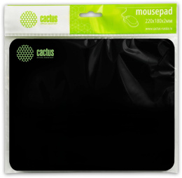 Коврик для мыши Cactus Black черный, ткань, 220х180х2мм [cs-mpc-p01xs]