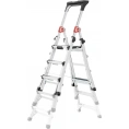 Стремянка телескопическая Hailo TL100 TopLine (5 ступеней, алюминиевая, с лотком) 8450-100 8450100