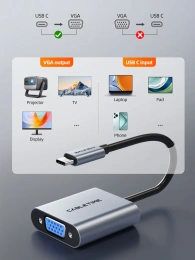 Адаптер CABLETIME CP17A (CT-C160-PU31-CMVGA1-S0.15) 0.15 м, USB-C - VGA