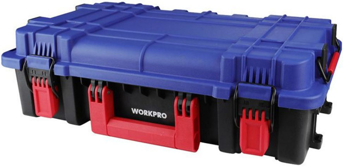Ящик для инструментов WorkPro WP283030 (штабелируемый, пластиковый, с крышкой)