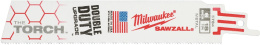Полотно для сабельной пилы Milwaukee Sawzall Torch 230х18 25 шт (48008788) (материал полотна: биметалл (BIM), обрабатываемый материал: металл, вид распила: прямой грубый рез, хвостовик: L-образный, рабочая длина: 230 мм, шаг зубьев: 1.4 мм, TPI 18)