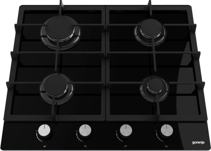 Газовая варочная панель Gorenje Essential GT641AKB,  4 конфорки,  закаленное стекло,  черный