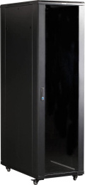 Шкаф серверный Lanmaster TWT-CBB-32U-6X10-G1 напольный 32U 600x1000мм пер.дв.стекл задн.дв.двуст. 2 бок.пан. 800кг черный