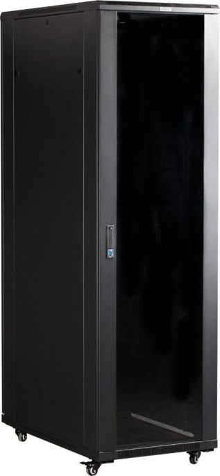 Шкаф серверный Lanmaster TWT-CBB-32U-6X10-G1 напольный 32U 600x1000мм пер.дв.стекл задн.дв.двуст. 2 бок.пан. 800кг черный