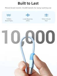 Кабель USB A CABLETIME CAP1H (CT-AMCM6A-PBW1) 1 м, черный, USB-A на USB-C для быстрой зарядки смартфонов