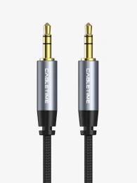 Аудиокабель CABLETIME CF10D (CT-AV311-P11GN-SG0.3) 0.3 м, AUX стерео 3,5 мм (1/8") медный, черный ПВХ нейлоновый