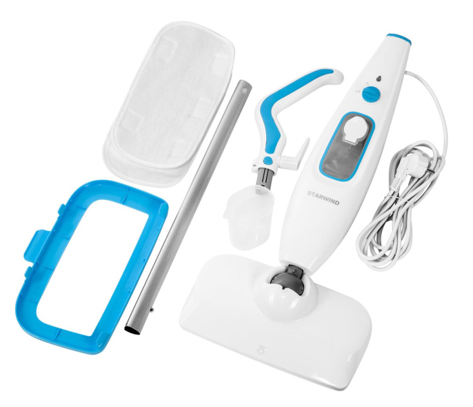 Швабра паровая Starwind SSM5333 1300Вт белый/голубой