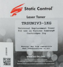 Тонер STATIC CONTROL TRSUNIV3-1KG, для Samsung ML2160/SCX3400/M2020/M2070, черный, 1000грамм, флакон