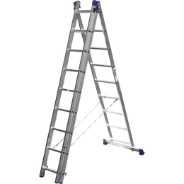 Универсальная трехсекционная лестница со стабилизатором СИБИН 3х9 ступеней 38833-09