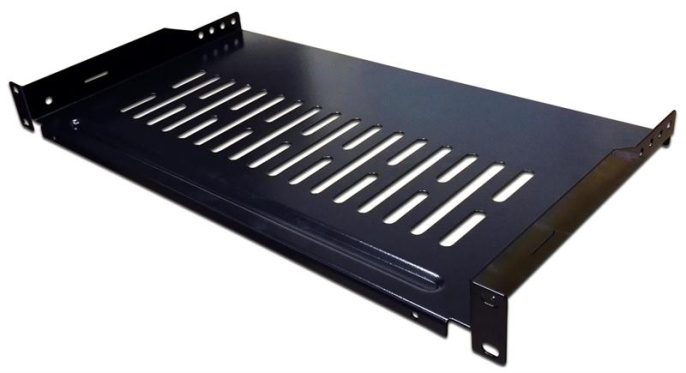 Полка стац. Lanmaster (TWT-CB-SFBF300-1U/18) 1U 18кг. 19" 300мм черный (упак.:1шт)