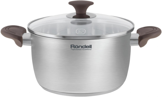 Кастрюля Rondell Coffee Bean RDS-1644 3.2л. d=20см (с крышкой) стальной