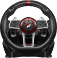Руль FlashFire Suzuka 900R (ES900R) (проводной, интерфейс: USB, управление: педали 3 шт, блок переключения передач, подрулевые переключатели 2 шт, совместимость: PS3/PC/PS4/Xbox One/Nintendo Switch/PS, цвет: черный/красный)
