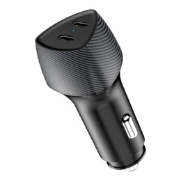 Rexant 16-0244 Автомобильное зарядное устройство с двумя портами USB-C PD + USB-C PD со световой индикацией, 40Вт, черное