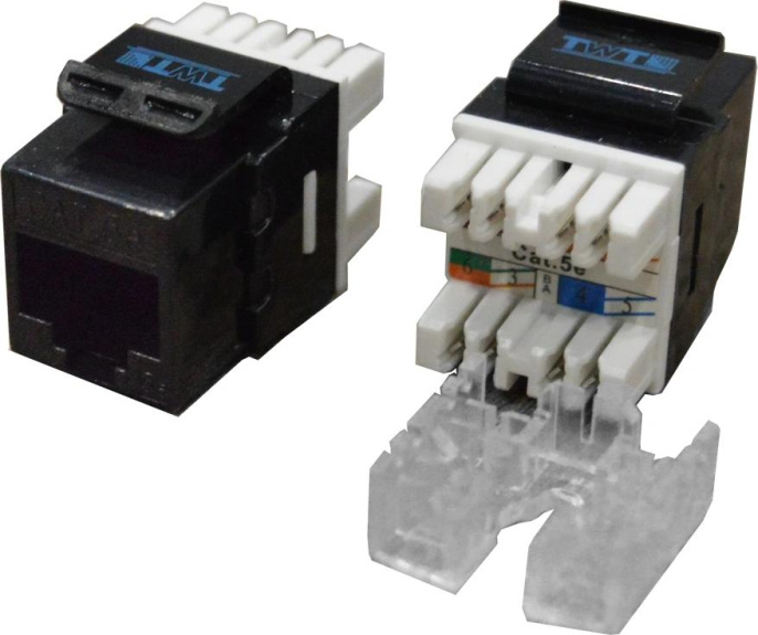 Модуль Lanmaster (TWT-OK45UTP180/5E-BK) информ. Keystone RJ45 кат.5E черн.