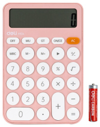Калькулятор Deli EM124PINK, 12-разрядный, розовый