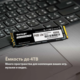 Накопитель SSD Patriot P400 Lite 1TB (P400LP1KGM28H) (M.2, PCI Express 4.0 x4, 3D TLC NAND, скорость чтения/записи: 3500/2700 МБ/с)