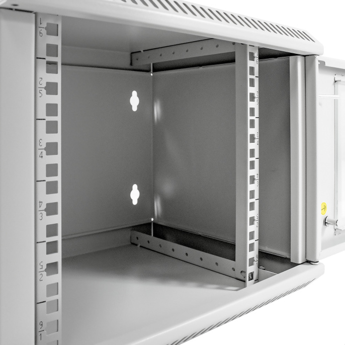 Шкаф телекоммуникационный 10" настенный 6U ExeGate EC-WM-6U.280.G.GREY (10”, 6U, 350x280x287mm (ШхГхВ), передняя дверь закаленное стекло, пыле- и влагозащита IP23, светло-серый RAL 7035) EX298623RUS