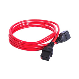 Шнур питания с фиксатором IEC 60320 C19/IEC 60320 C20, 16 А / 250 В 3 х 1,5 , длина 1,8 м, красный R-16-Cord-C19-C20-1.8-Red