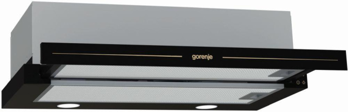 Встраиваемая вытяжка Gorenje BHP62CLB, управление кнопочное, антрацит