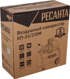 Компрессор поршневой Ресанта КП-24/230М масляный 230л/мин 24л 1600Вт красный/черный (74/7/1)