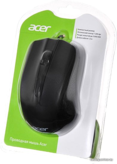 Мышь Acer OMW010 черный оптическая 1200dpi USB 3but (ZL.MCEEE.001)