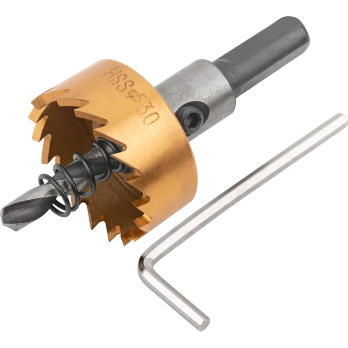 Коронка кольцевая по металлу 30 мм, HSS сталь, титановое покрытие FIT 36868