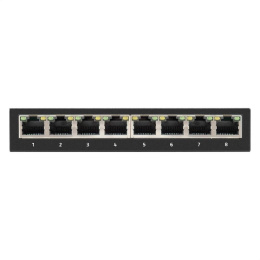 Коммутатор неуправляемый ExeGate EDGS-1008D (8-портовый гигабитный UTP 10/100/1000 Base-T, металлический корпус, с функцией энергосбережения (Green Ethernet Technology), настольный/настенный)) EX298694RUS