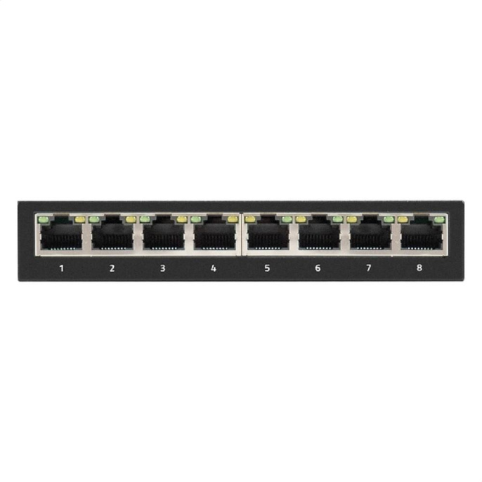 Коммутатор неуправляемый ExeGate EDGS-1008D (8-портовый гигабитный UTP 10/100/1000 Base-T, металлический корпус, с функцией энергосбережения (Green Ethernet Technology), настольный/настенный)) EX298694RUS