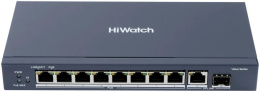 Коммутатор HiWatch DS-S1008GP L2 8x100Мбит/с 2x1Гбит/с 1SFP 8PoE 58W неуправляемый