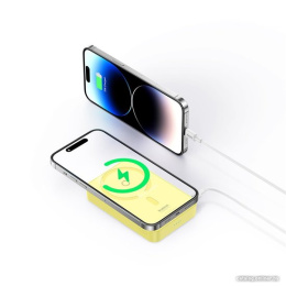 Портативное зарядное устройство Baseus P10064101Y23-00 MagPro Magnetic Bracket Wireless Fast-Charging 5000mAh 20W Lemon Yellow; с кабелем Type-C to Type-C 30cm White