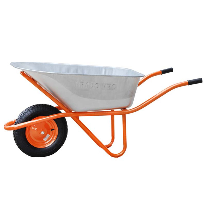 Тачка строительная BRADO 130 expert PRO до 130 л, до 300 кг, 1x4.00-8, пневмо, ось 16*100