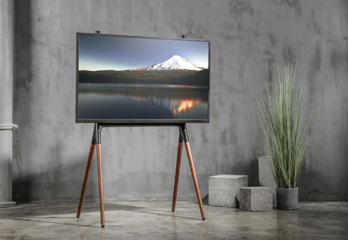Подставка для телевизора Cactus CS-ST1247BKWN черный/орех 49"-70" макс.40кг напольный