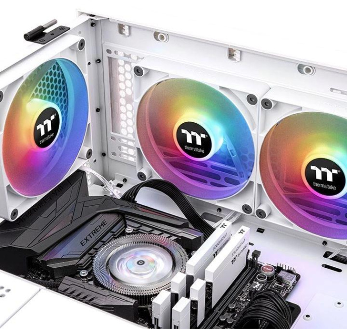 Вентилятор для корпуса Thermaltake CT120 Sync ARGB 120х120x25 белый 4-pin 25.8дБ упак.:2шт CL-F153-PL12SW-A Ret