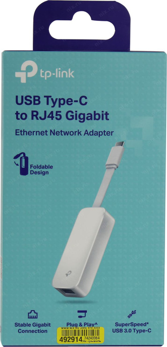 Сетевой адаптер Gigabit Ethernet TP-LINK UE300C USB Type-C