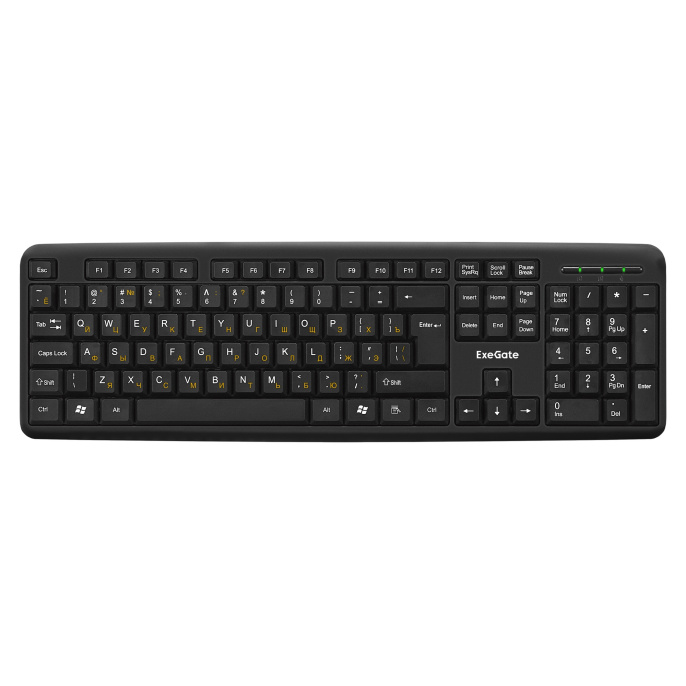 Клавиатура ExeGate Professional Standard LY-405 (USB, полноразмерная, влагозащищенная, 105кл., Enter большой, длина кабеля 1,5м, черная, Color Box) EX287138RUS