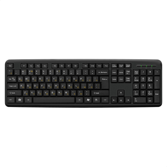 Комплект ExeGate Professional Standard Combo MK120-OEM (клавиатура влагозащищенная 104кл. + мышь оптическая 1000dpi, 3 кнопки и колесо прокрутки; USB, длина кабелей 1.5м, черный, brown box) EX287139RUS