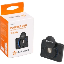 Розетка USB Airline накладная, c 2 портами, 5 В, 3.1 А AEBJ210