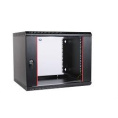 Шкаф телекоммуникационный настенный 19" 6U ЦМО ШРН-Э-6.350-9005 стеклянная дверь, чёрный