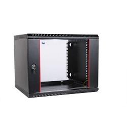 Шкаф телекоммуникационный настенный 19" 6U ЦМО ШРН-Э-6.350-9005 стеклянная дверь, чёрный