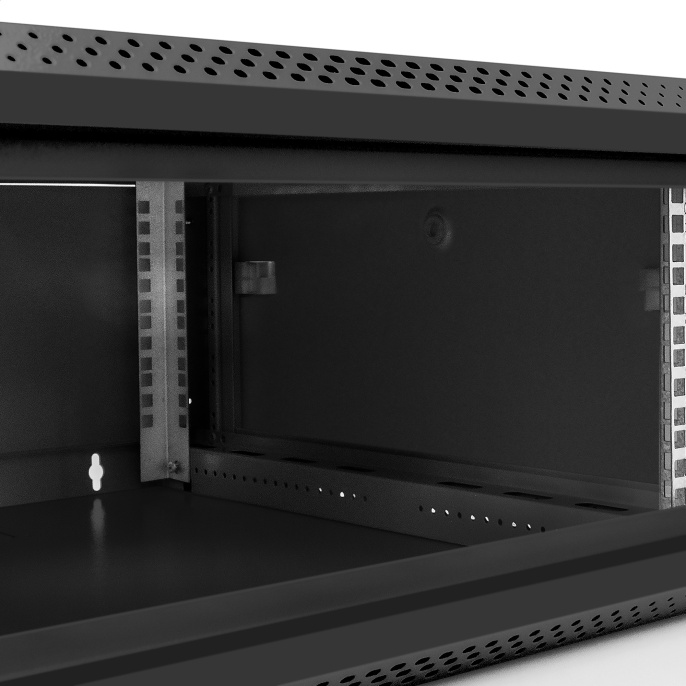 Шкаф телекоммуникационный 19" настенный 4U ExeGate EC-WM-4U.600.M.BLACK 19”, 4U, 600x600x280mm ШхГхВ , передняя дверь металл, съемные боковые панели, пыле- и влагозащита IP23, черный RAL 9004 EX300264RUS