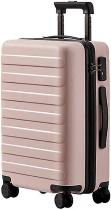 Чемодан Ninetygo Rhine Luggage 28'' Розовый 120406 Прочный, устойчивый к царапинам чемодан благодаря корпусу из 100% поликарбоната Bayer Convestro Makrolon, легче и прочнее алюминия и ABS. Четыре бесшумных двойных вращающихся колеса на 360 градусов для