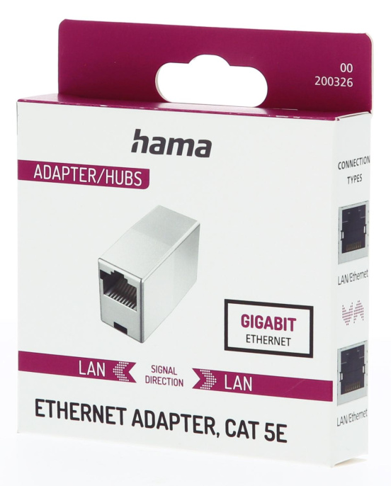 Адаптер Hama H-200326 серебристый RJ-45 f -RJ-45 f 00200326