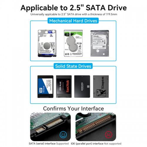 Внешний корпус Vention для HDD/SSD 2.5" USB 3.0 Mirco-B Черный (KPAB0)