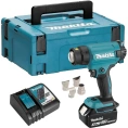 Аккумуляторный тепловой пистолет-фен Makita LXT 18В, 550 град, 2 скорости,6 режимов, кейс MakPac ,насадки 5.0Ач х1,з/у DHG181RT1J