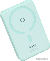 Портативное зарядное устройство Baseus P10064101333-00 MagPro Magnetic Bracket Wireless Fast-Charging 5000mAh 20W Peppermint Blue; с кабелем Type-C to Type-C 30cm White