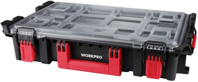 Ящик для инструментов WorkPro WP283029 (штабелируемый, пластиковый, с крышкой)