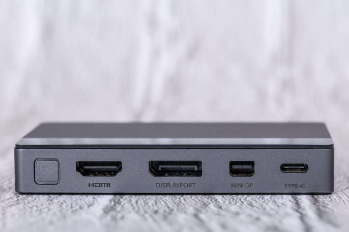 Переключатель CABLETIME CB00G (CT-PS41-GB1) 4-в-1, Mini DP / DP / HDMI / Type-C, 4K@60 Гц, 15 м, подсветка, космический серый