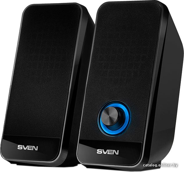 Акустика Sven 320 Black SV-014636 настольная, исполнение: 2.0, выходная мощность RMS : 6 Вт 2х3 Вт , частотный диапазон: 80-20000 Гц, размеры динамиков: Ø 60, питание: USB/DC